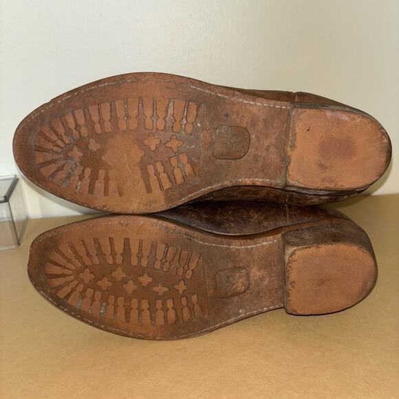 Vintage Laredo Western Cowboy Boots Men’s 13 EW | Brown Leather Pull-On Roper - Picture 3 of 9